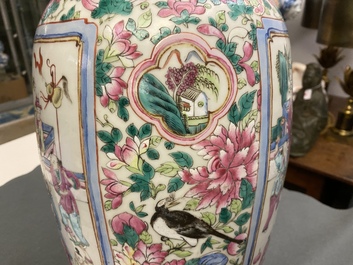 Two Chinese famille rose vases, 19th C.