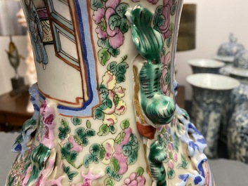 Two Chinese famille rose vases, 19th C.