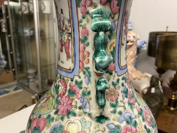 Two Chinese famille rose vases, 19th C.
