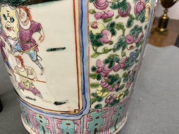Two Chinese famille rose vases, 19th C.