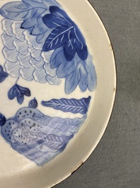 Five Chinese blue and white 'Bleu de Hue' plates for the Vietnamese market, 19th C.