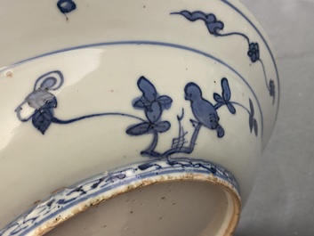 A Chinese blue and white 'three rams' dish, Jiajing