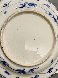 A Chinese blue and white kraak porcelain plate with deer, Wanli