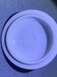 Six Chinese blue and white (covered) cups and saucers, Kangxi
