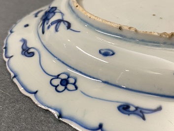 A Chinese blue and white kraak porcelain plate with deer, Wanli