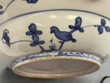 A Chinese blue and white 'three rams' dish, Jiajing