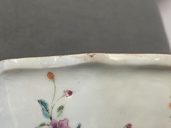 A Chinese famille rose Belgian market 'De Calenberg - De Pascale' armorial tureen, Qianlong, ca. 1755