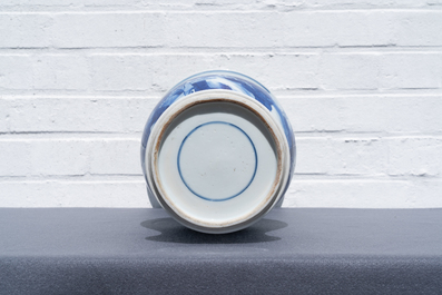 A Chinese blue and white 'deer and crane' yenyen vase, Kangxi