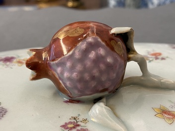 A Chinese famille rose Belgian market 'De Calenberg - De Pascale' armorial tureen, Qianlong, ca. 1755