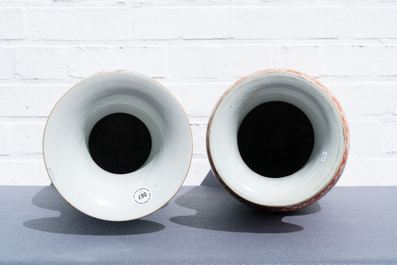 Two Chinese famille rose vases, 19th C.
