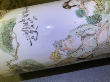 Vier Chinese qianjiang cai hoedensteunen, 19/20e eeuw