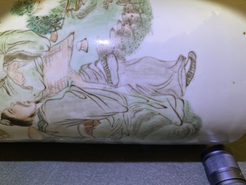 Vier Chinese qianjiang cai hoedensteunen, 19/20e eeuw