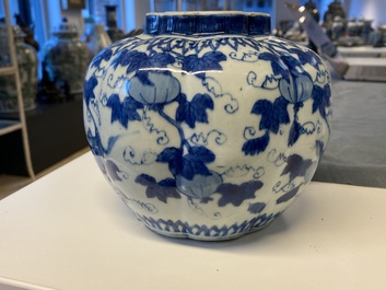 A Chinese blue and white 'squirrel and grapevine' vase, Wanli/Jiajing