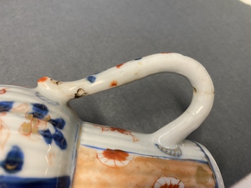 Two Chinese blue and white and two Imari-style teapots and covers, Kangxi/Qianlong