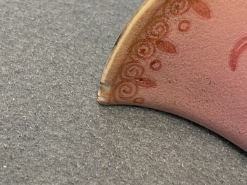 Sept pi&egrave;ces en porcelaine de Chine rose et rouge foie de mulet, Kangxi et apr&egrave;s