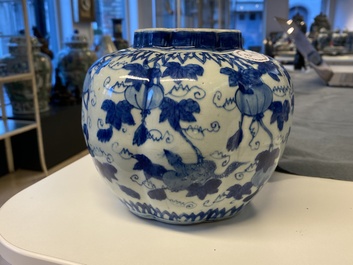 A Chinese blue and white 'squirrel and grapevine' vase, Wanli/Jiajing