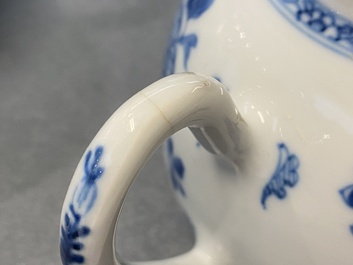 Two Chinese blue and white and two Imari-style teapots and covers, Kangxi/Qianlong