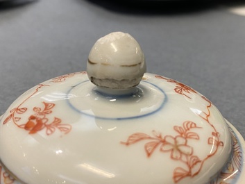 Two Chinese blue and white and two Imari-style teapots and covers, Kangxi/Qianlong