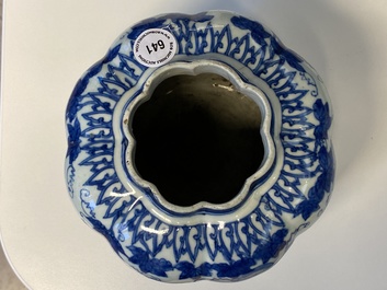 A Chinese blue and white 'squirrel and grapevine' vase, Wanli/Jiajing