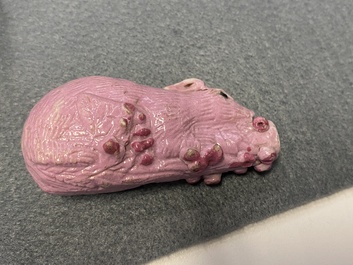 Sept pi&egrave;ces en porcelaine de Chine rose et rouge foie de mulet, Kangxi et apr&egrave;s