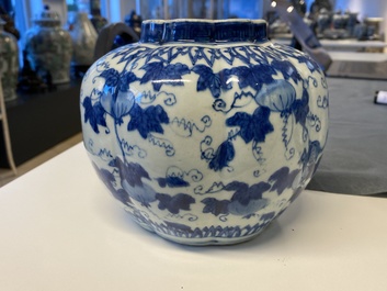 A Chinese blue and white 'squirrel and grapevine' vase, Wanli/Jiajing