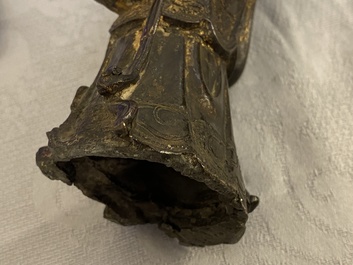A Chinese bronze figure of a dignitary, Ming