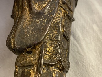 A Chinese bronze figure of a dignitary, Ming