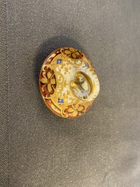 A pair of Meissen porcelain 'Kauffahrtei' inkwells and covers, Germany, 18th C.