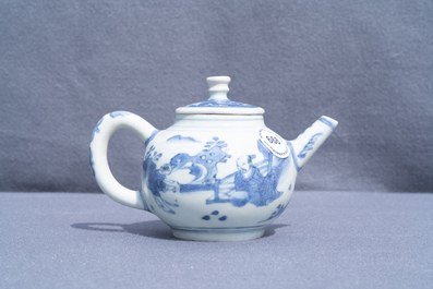 Een Chinese blauw-witte theepot met figuren, Hatcher cargo scheepswrak, Transitie periode