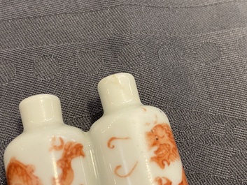 Four various Chinese 'twin' snuff bottles, 19/20th C.
