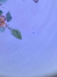 A Chinese famille verte relief-decorated bowl, Yongzheng