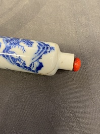 Nine Chinese blue and white snuff bottles, 19/20th C.