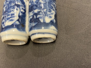 Four various Chinese 'twin' snuff bottles, 19/20th C.