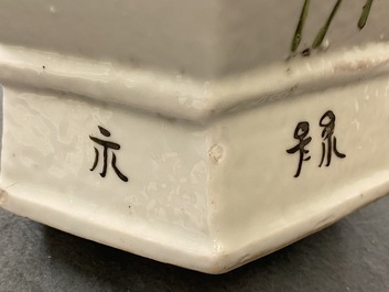 Drie Chinese qianjiang cai vazen, 19/20e eeuw