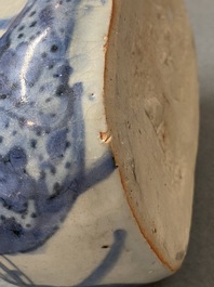 A Chinese blue and white kraak porcelain frog-shaped kendi, Wanli
