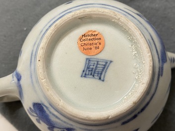 Een Chinese blauw-witte theepot met figuren, Hatcher cargo scheepswrak, Transitie periode