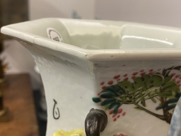 Drie Chinese qianjiang cai vazen, 19/20e eeuw