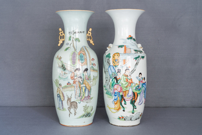 Four Chinese famille rose vases, 19/20th C.