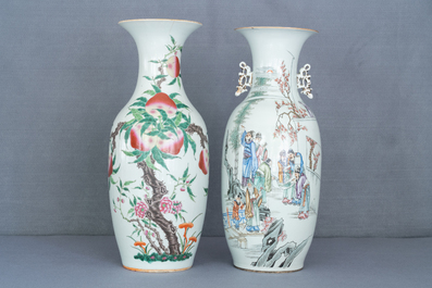 Four Chinese famille rose vases, 19/20th C.