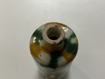 Twelve Chinese monochrome and sancai-glazed snuff bottles, 19/20th C.