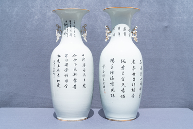 Two Chinese famille rose vases, 19/20th C.