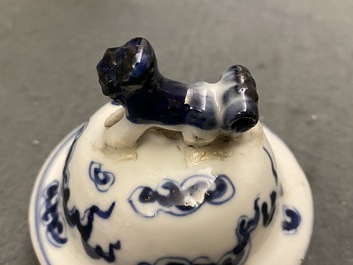 A Chinese blue and white five-piece garniture, Kangxi mark, 19th C.