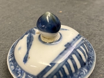 Two Chinese blue and white teapots and a cream jug, Yongzheng