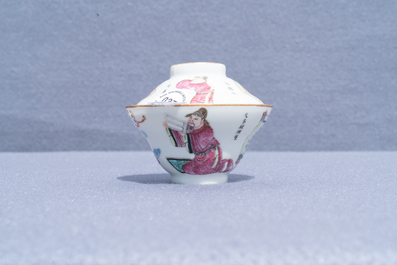Een Chinese famille rose 'Wu Shuang Pu' dekselkop op schotel, Daoguang merk en periode
