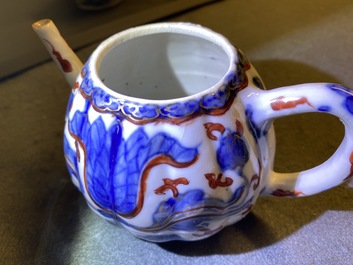 Four Chinese Imari-style teapots and covers, Kangxi