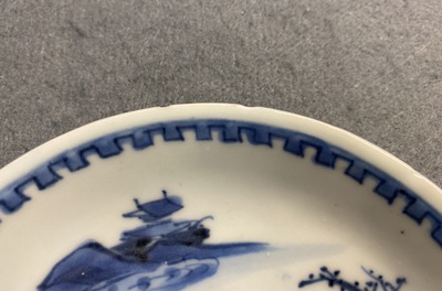 Three small Chinese blue and white plates, Ming and Kangxi