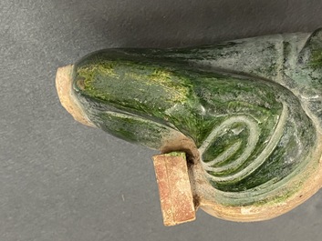 Twee Chinese polychrome aardewerken grafbeelden, Ming