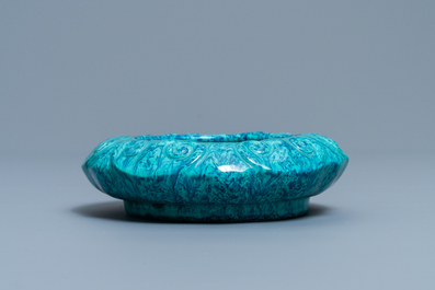 A Chinese robin's egg-glazed brush washer, seal mark, 19th C.