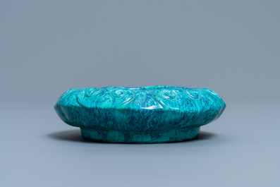 A Chinese robin's egg-glazed brush washer, seal mark, 19th C.