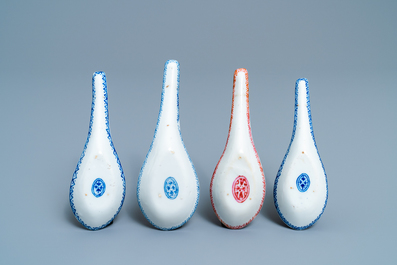 Four Chinese Thai market Lai Nam Thong spoons, 19th C.